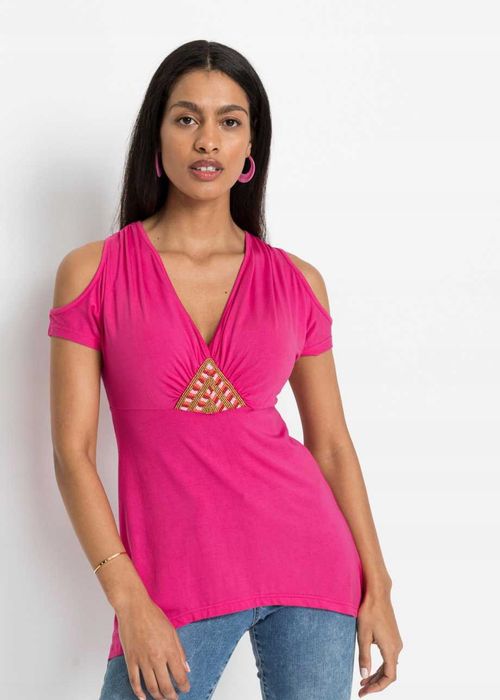 B.P.C bluzka różowa odkryte ramiona 36/38.