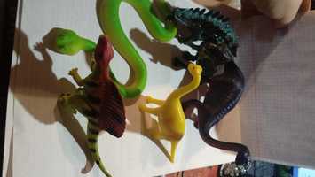 игрушки резина пластик зеленая змея 5 динозавр набор фигурки качеств