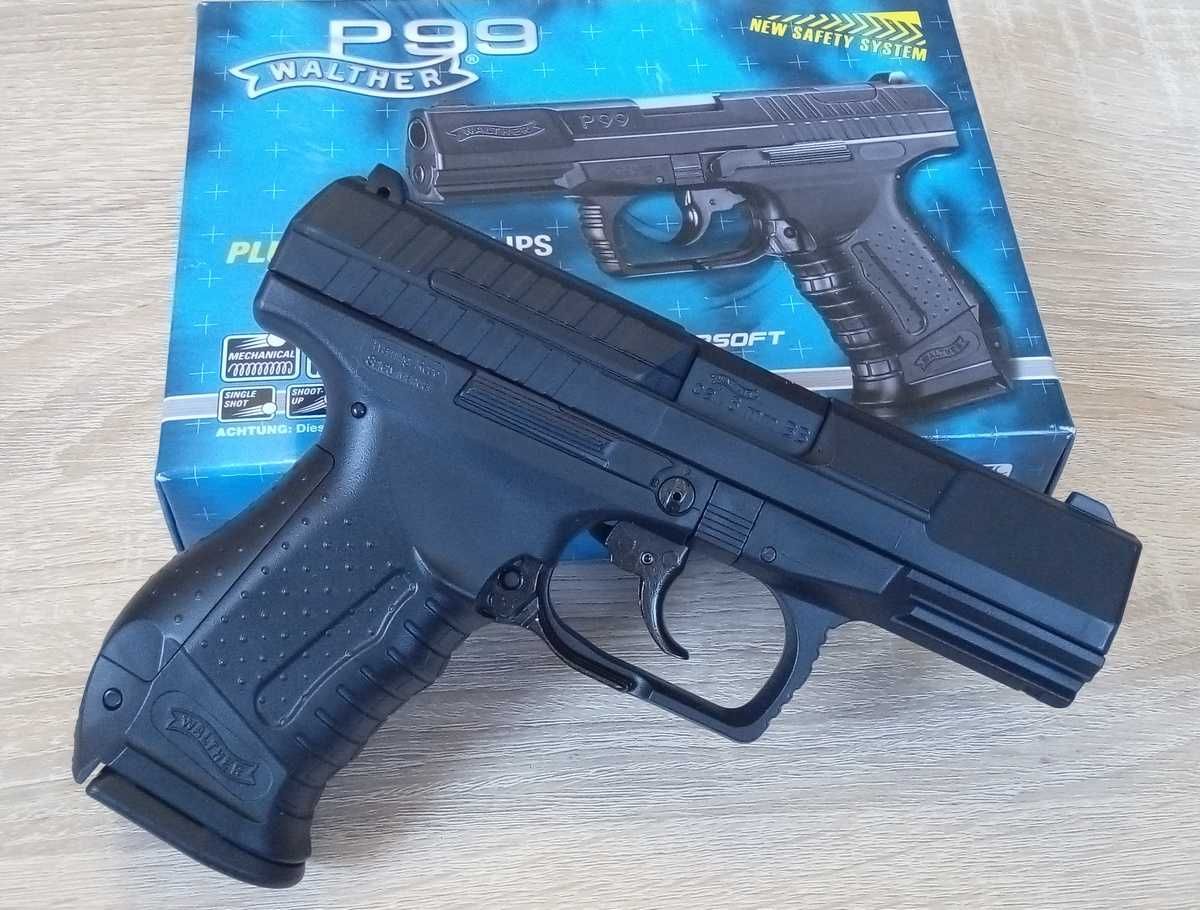 Детский пистолет Walther P99 Umarex на пульках, спринговый игрушечный