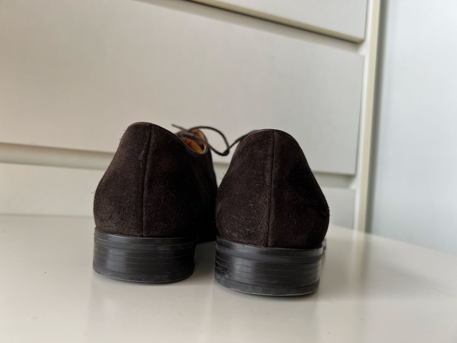 Brązowe skórzane zamszowe półbuty Gino Rossi