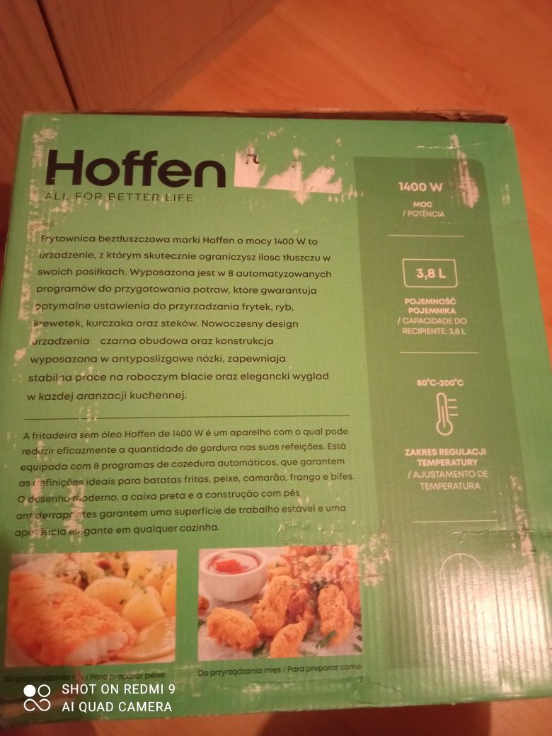 Frytkownica beztłuszczowa Hofen pojemność 3,8L