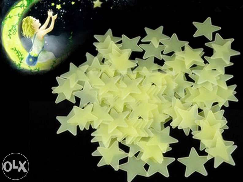 Pack Estrelas Lua Fluorescentes Decoração Quarto Dormir Criança Bebe