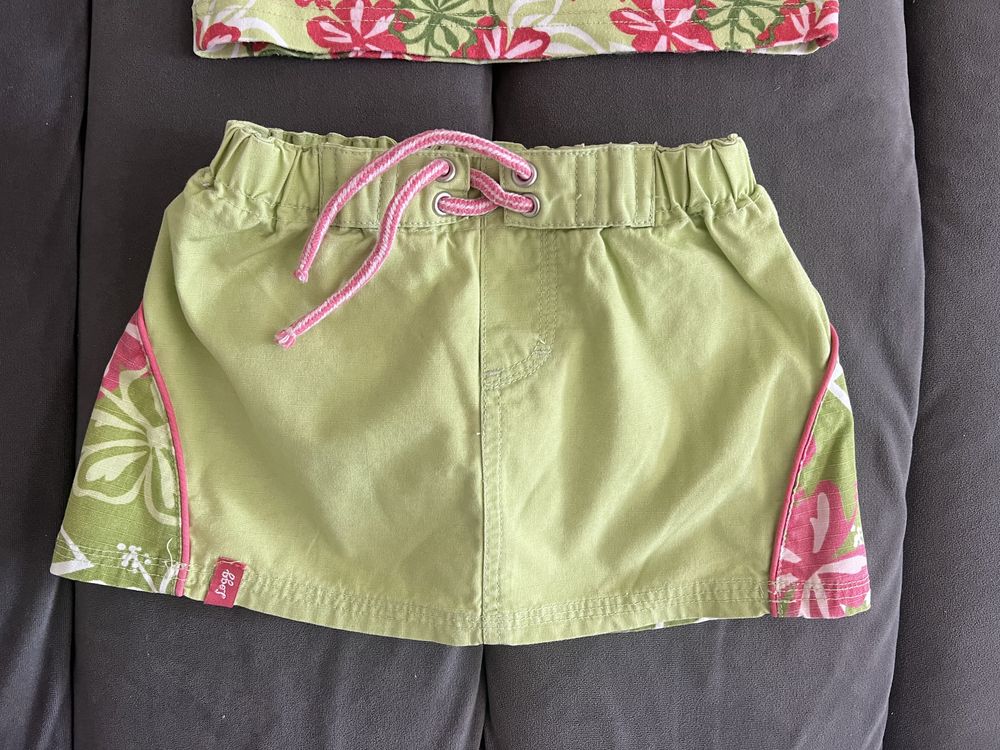 H&M komplet bluzka i spódniczka zielona różowa r. 68 4-6 mc