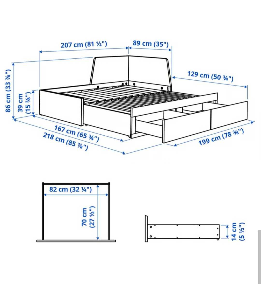 Cama dupla FLEKKE IKEA como nova