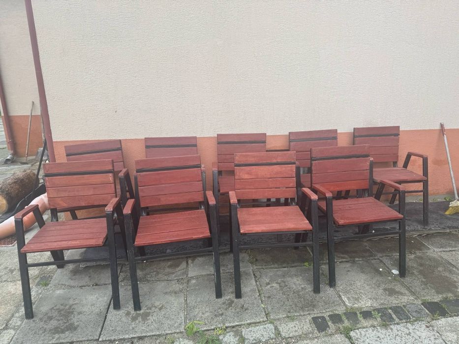 Krzesła ogrodowe  metalowo drewniane