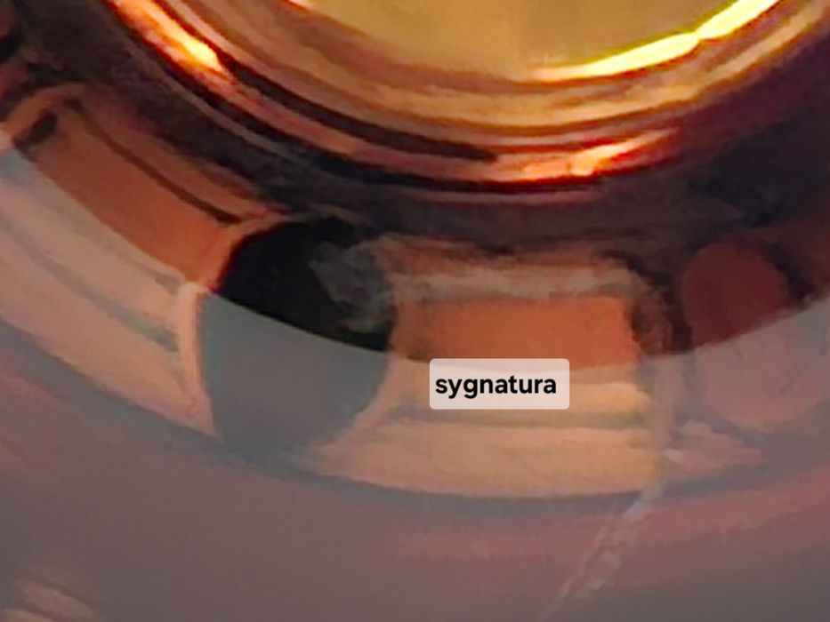 Egermann Bohemia Stara ciężka szklanica - puchar szkło bursztynowe syg
