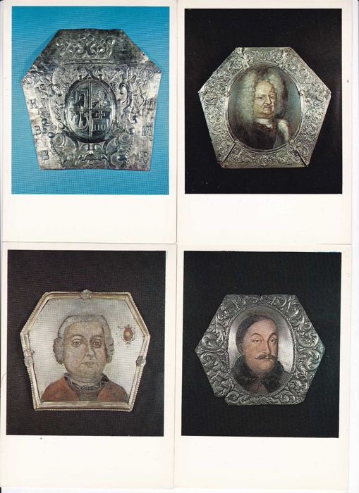 Portrety i blachy trumienne i epitafijne zestaw 9 pocztówek w obwoluci