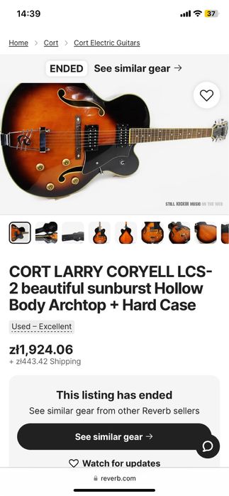 Cort LCS-2 Gibson 57 hollow body jazz gitara elektryczna