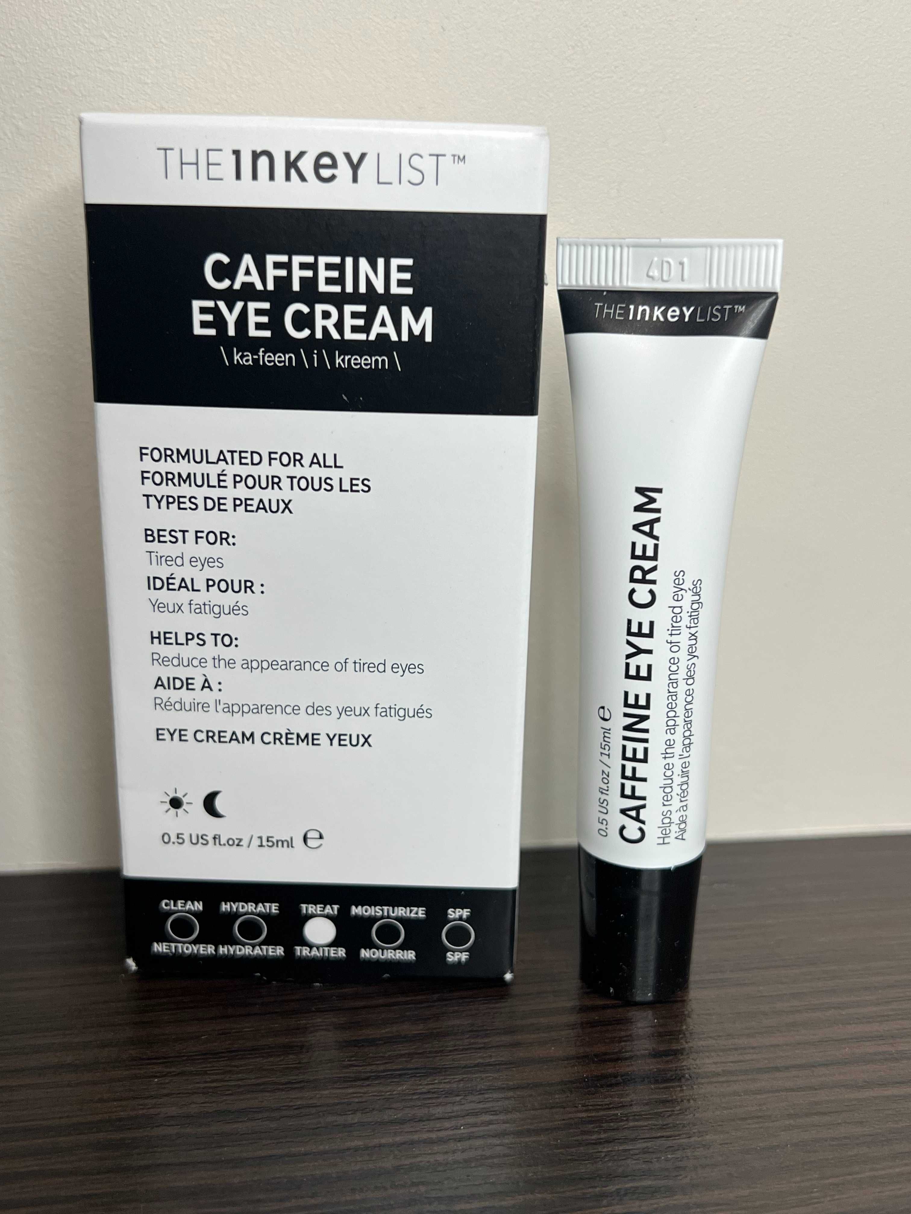 THE INKEY LIST caffeine EYE crea Krem pod oczy z kofeiną 15ml nowy