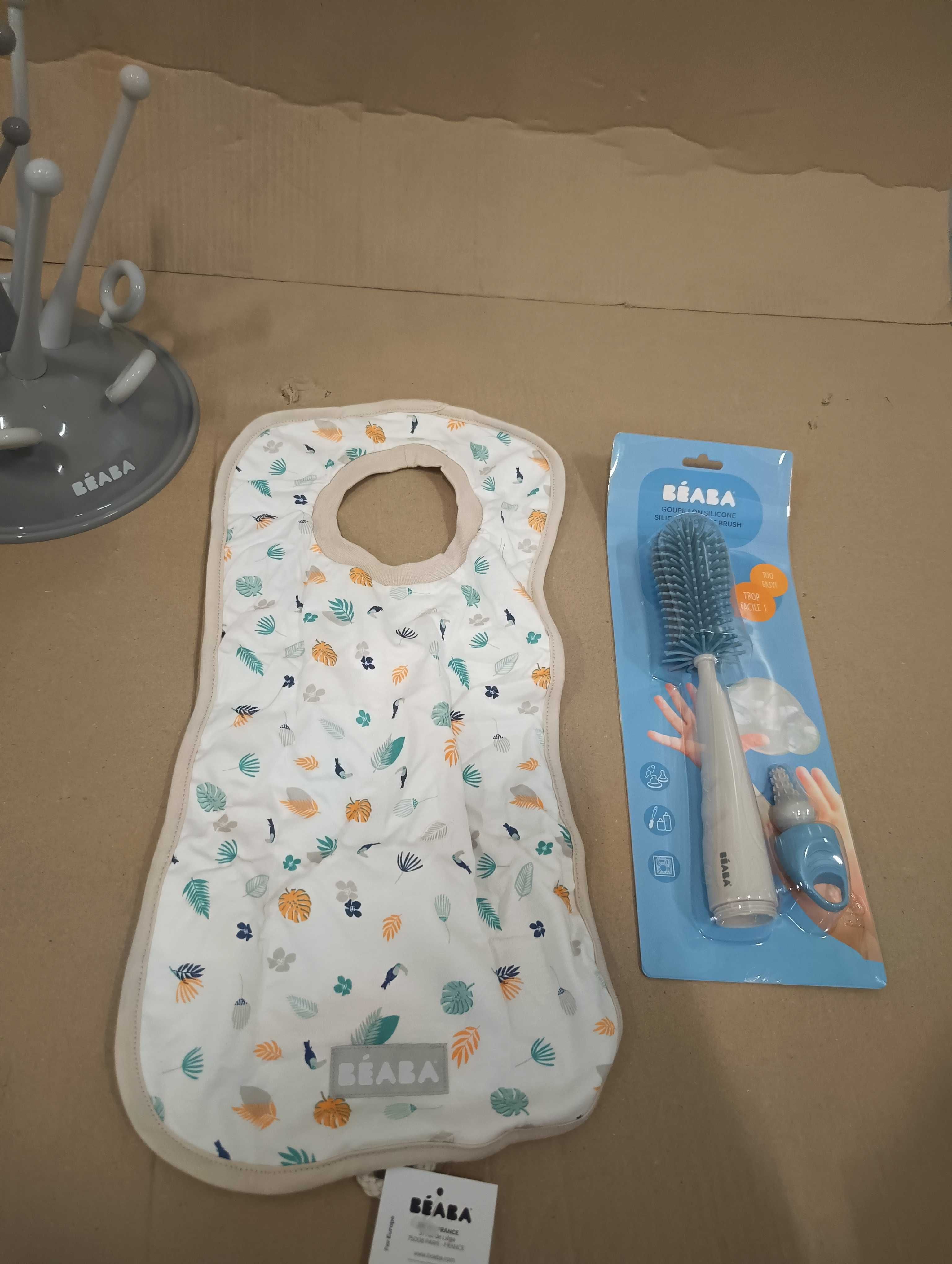 BÉABA Zestaw Ociekacz na butelki śliniak pojemnik na żywność 2czyściki