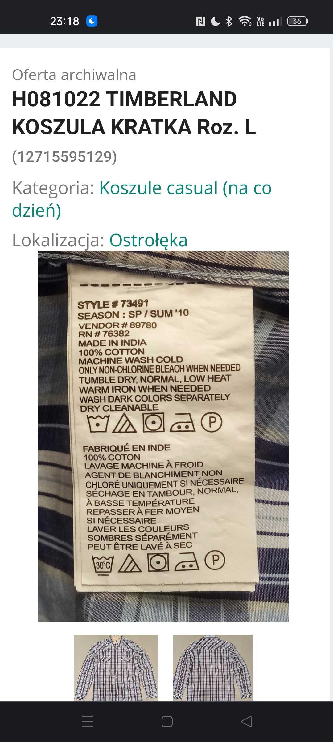 R) TIMBERLAND oryginalna markowa koszula długi rękaw Roz.L