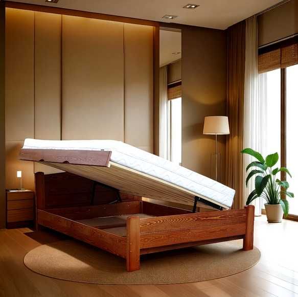 Łóżko tapczan z pojemnikiem wysokie siedzisko Azyl 120x200 mega mocne