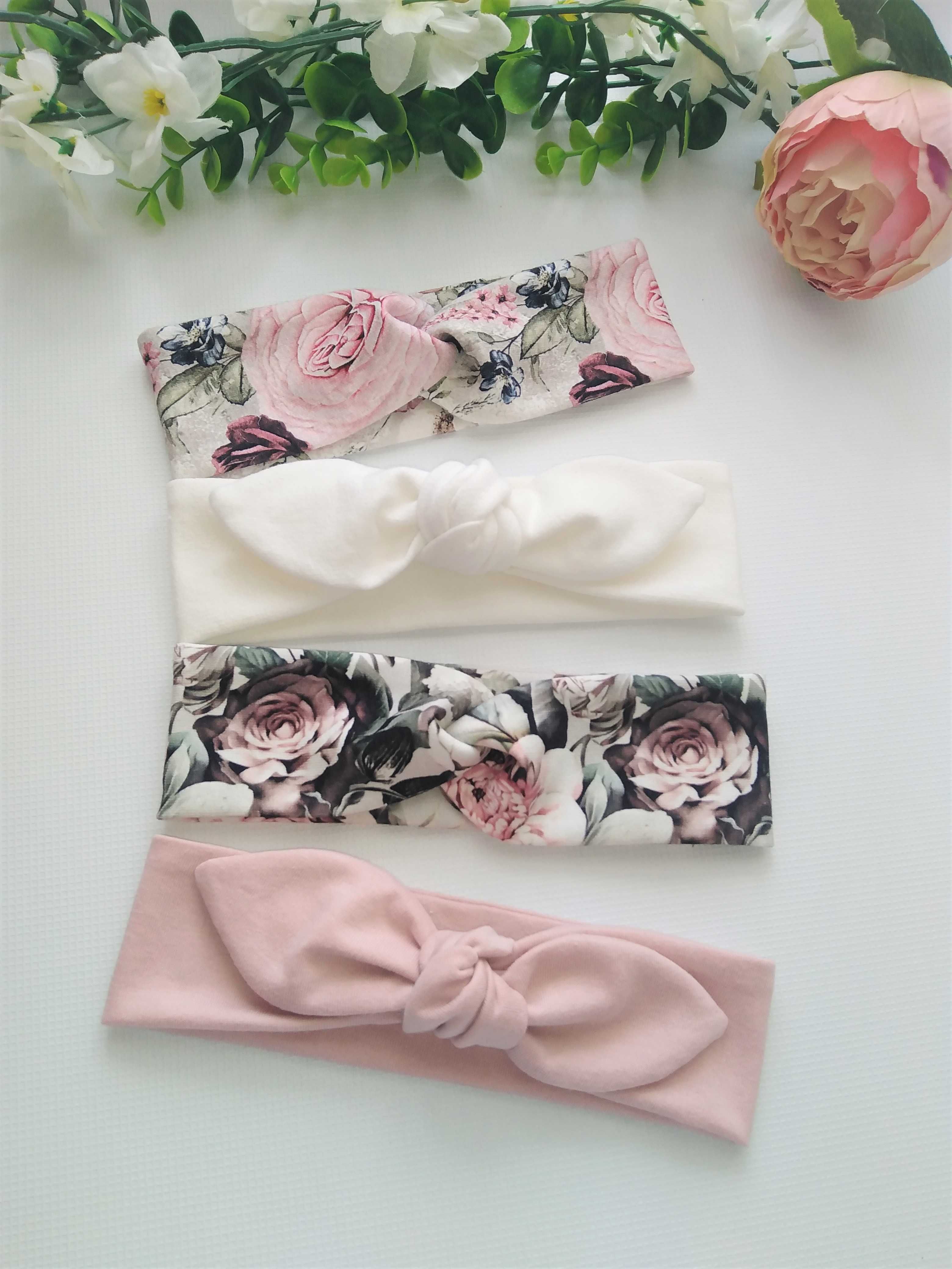 Czapka turban - dla dziewczynki + opaska na głowę - wiązana Pin up