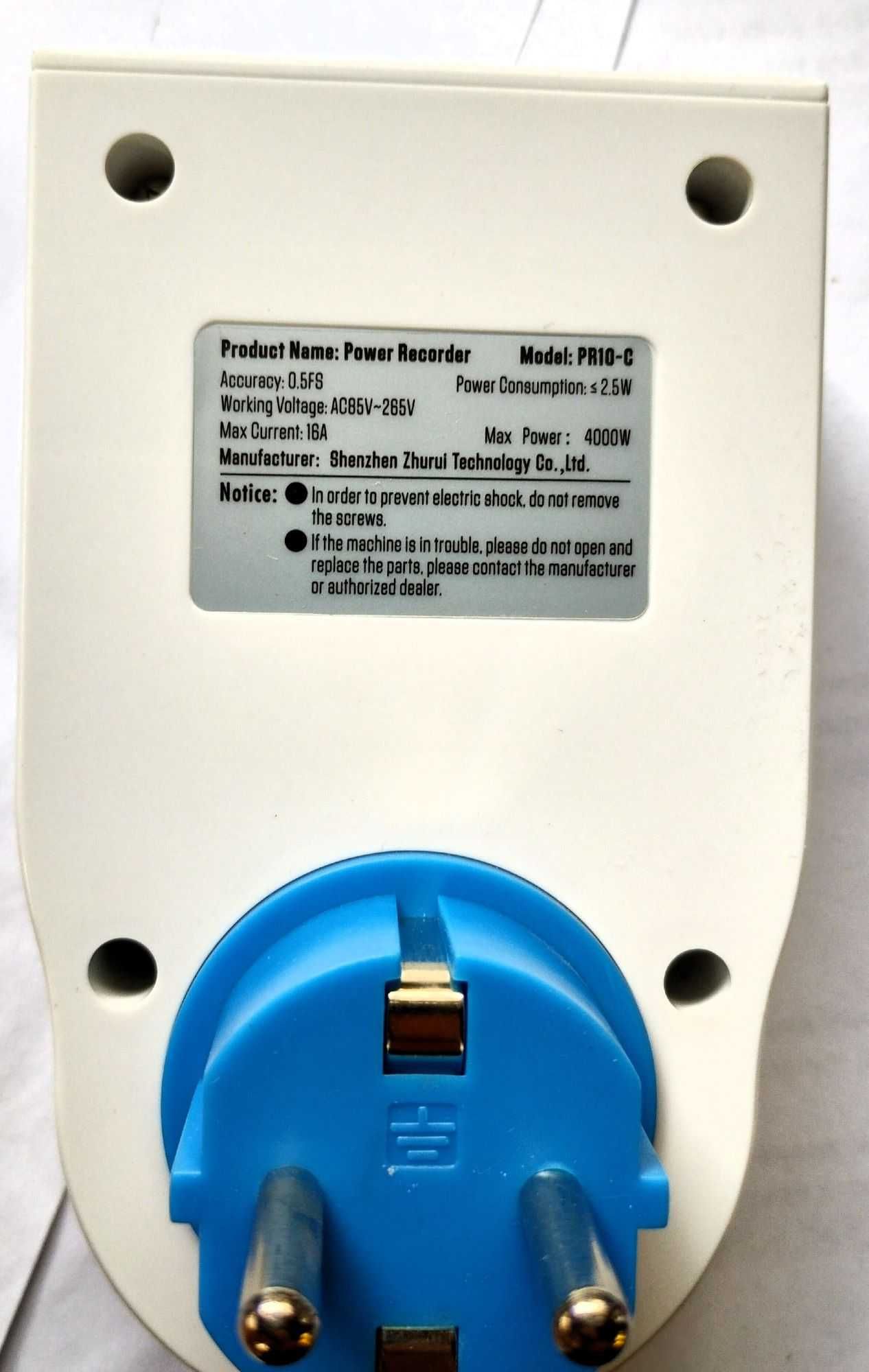 Zhurui PR10-C Monitor energii, miernik zasilania, watomierz 230V