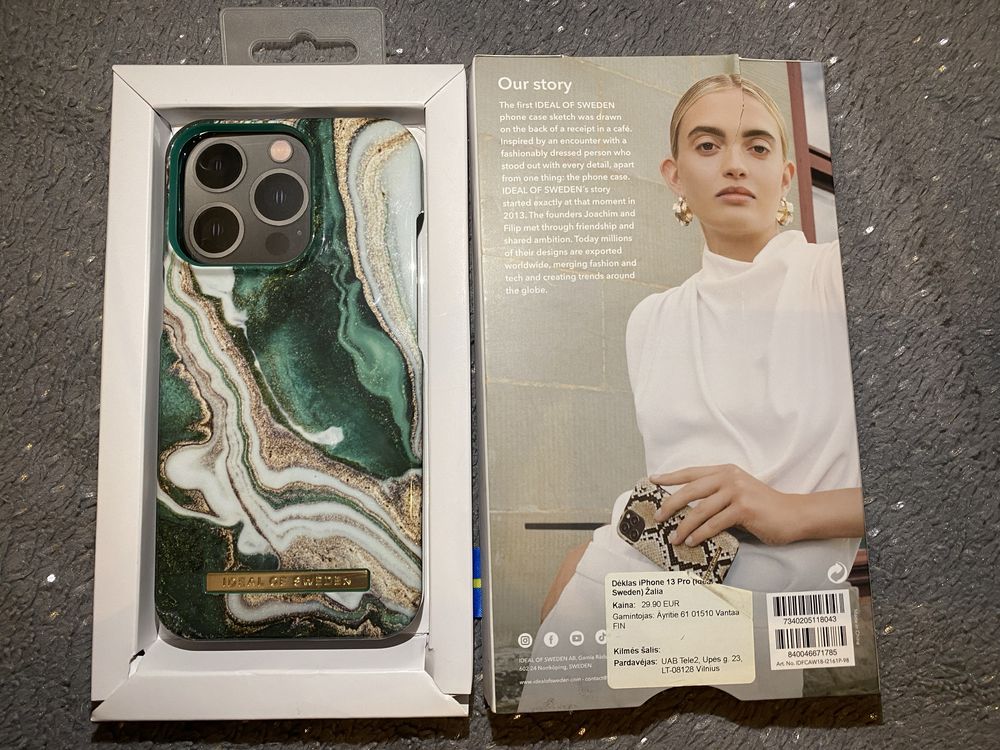 Etui iPhone 13 Pro Ideal of Sweden Golden Jade Marble oryginalne