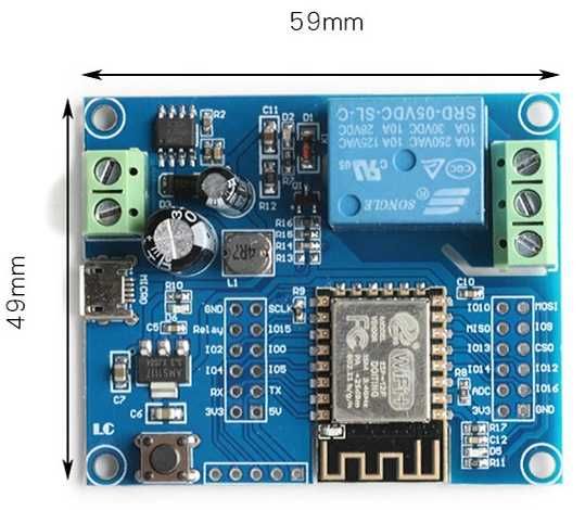 kontroler esp8266 na płytce z przekaźnikiem - 10 szt.