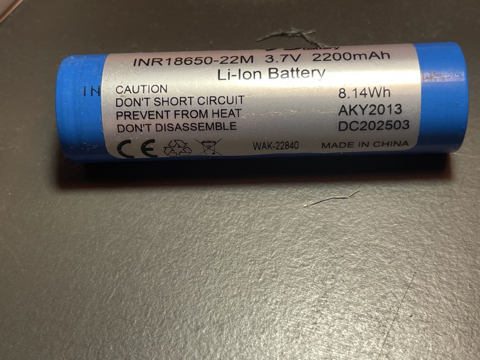 Ogniwo li-ion 18650 3,7V 2200mAh