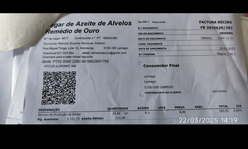 Azeite puro 0,3 acides