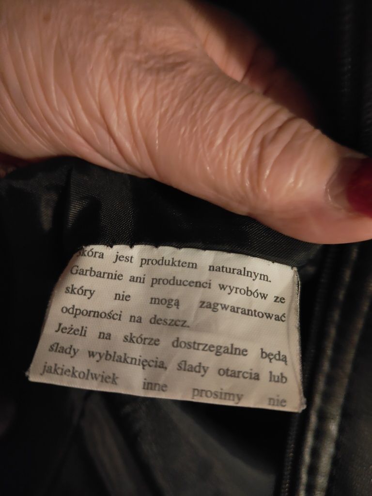 Kurtka skórzana czarna męska