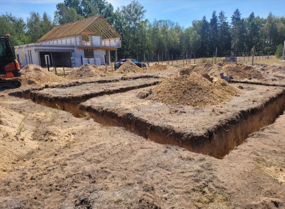 Usługi koparko ładowarką mini koparka 3 tony i 2 tony+Wywrotka Wierce