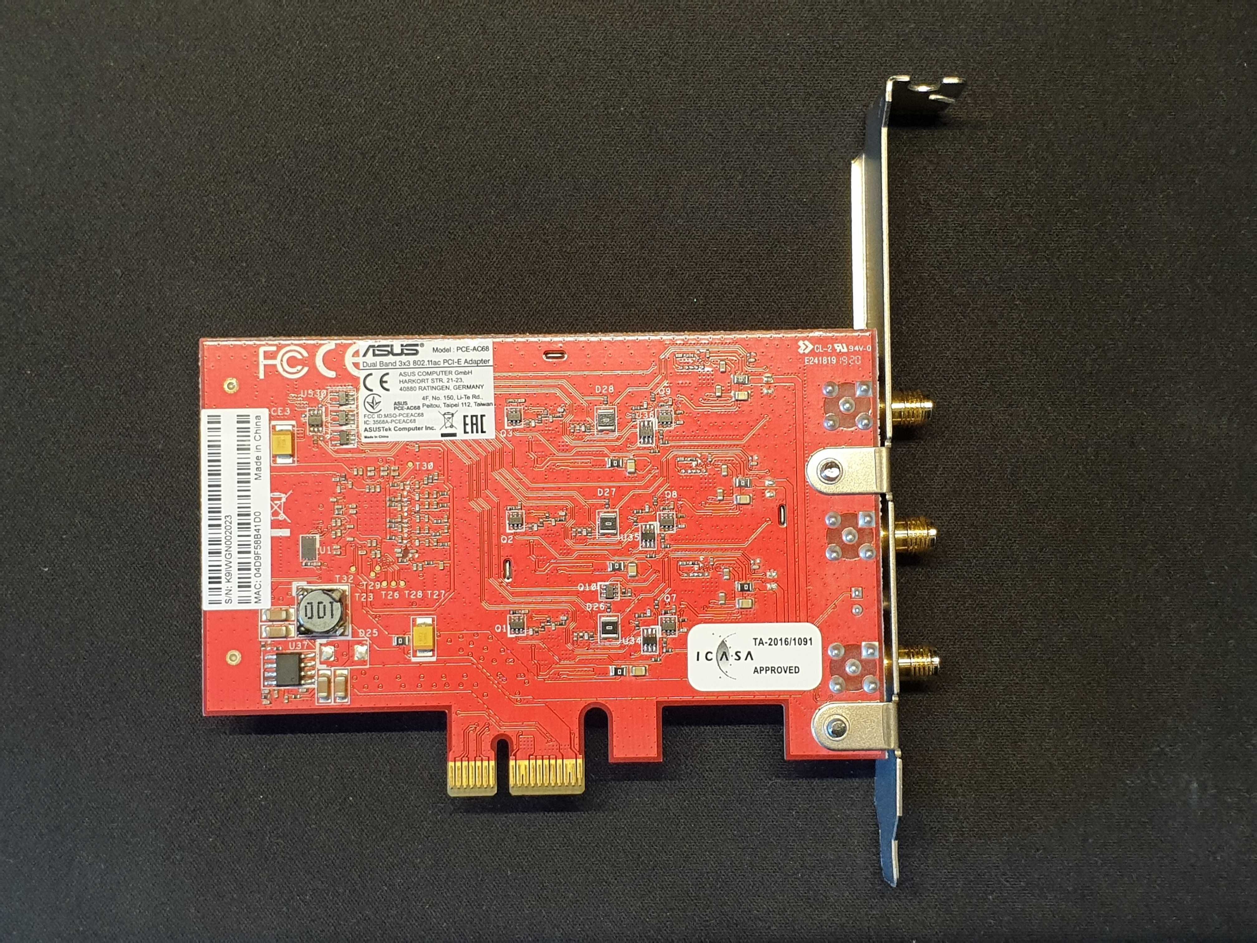 ASUS PCE-AC68 - Wi Fi адаптер. Сетевая карта Wi-Fi 1.9 Гбит/с 802.11ac