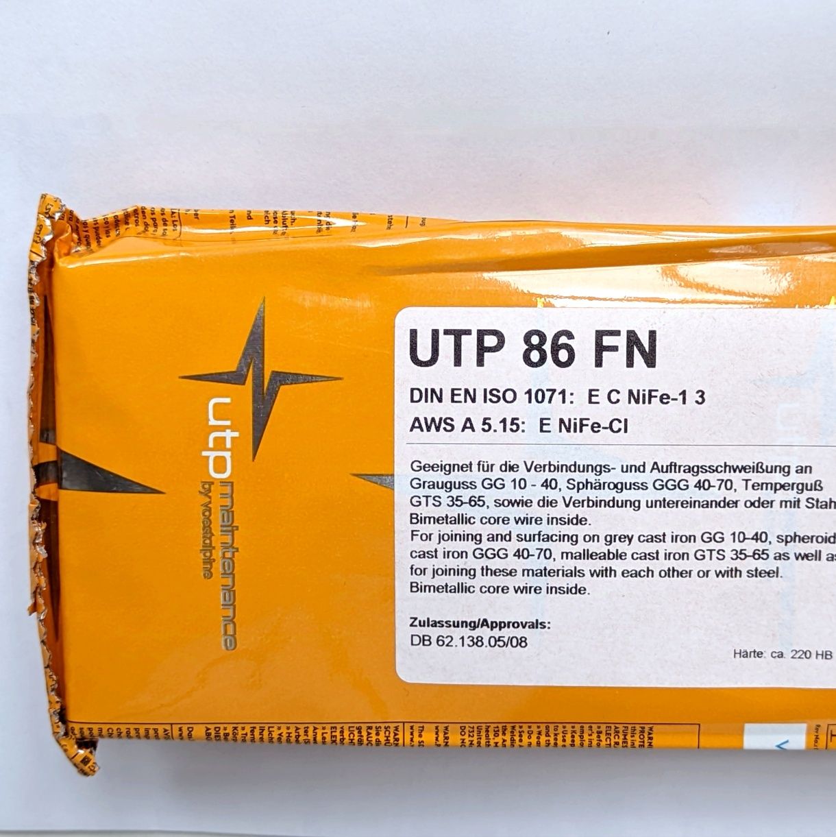 Никелевый электрод для сварки чугуна UTP 86 FN д. 3,2мм