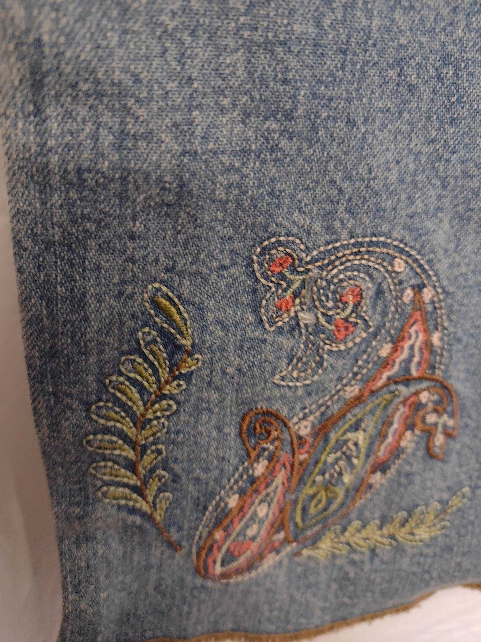 Rybaczki damskie jeans z haftem