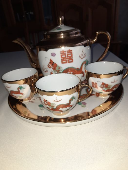 Chiński serwis do herbaty porcelana PRL