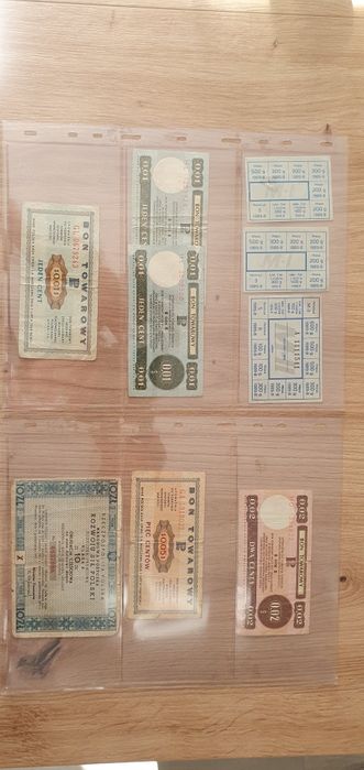 Bony towarowe,  kartki PRL