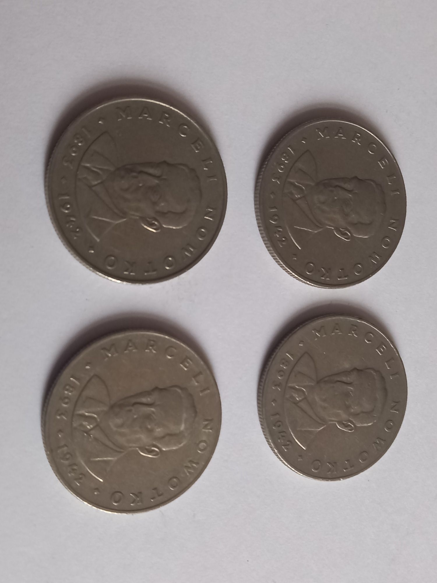 20 zlotych Marceli Nowotko zestaw 4 sztuki