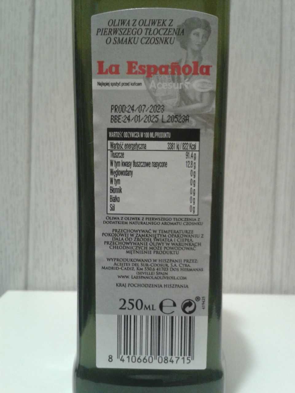 LA ESPANOLA Oliwa z oliwek Extra Virgin o smaku czosnku 250 ml