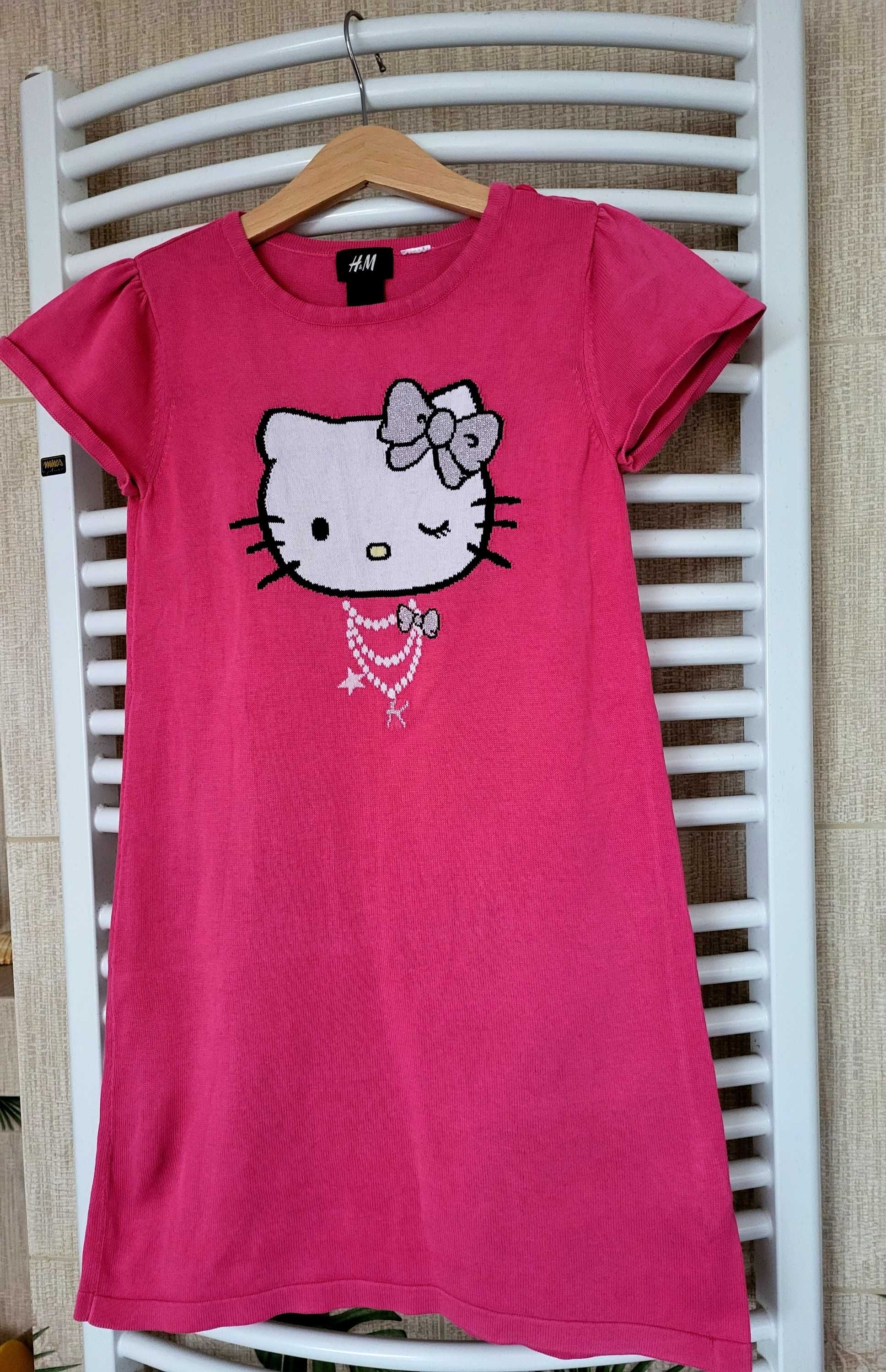 sweterkowa sukienka z krótkim rękawem Hello Kitty H&M 122-128