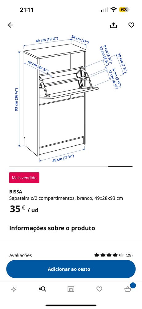 Sapateis brancas ikea