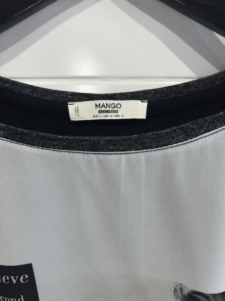 Mango ciekawa koszulka z nadrukiem r L