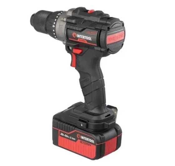 Акумуляторний ударний дриль-шуруповерт INTERTOOL WT-0361 з кейсом