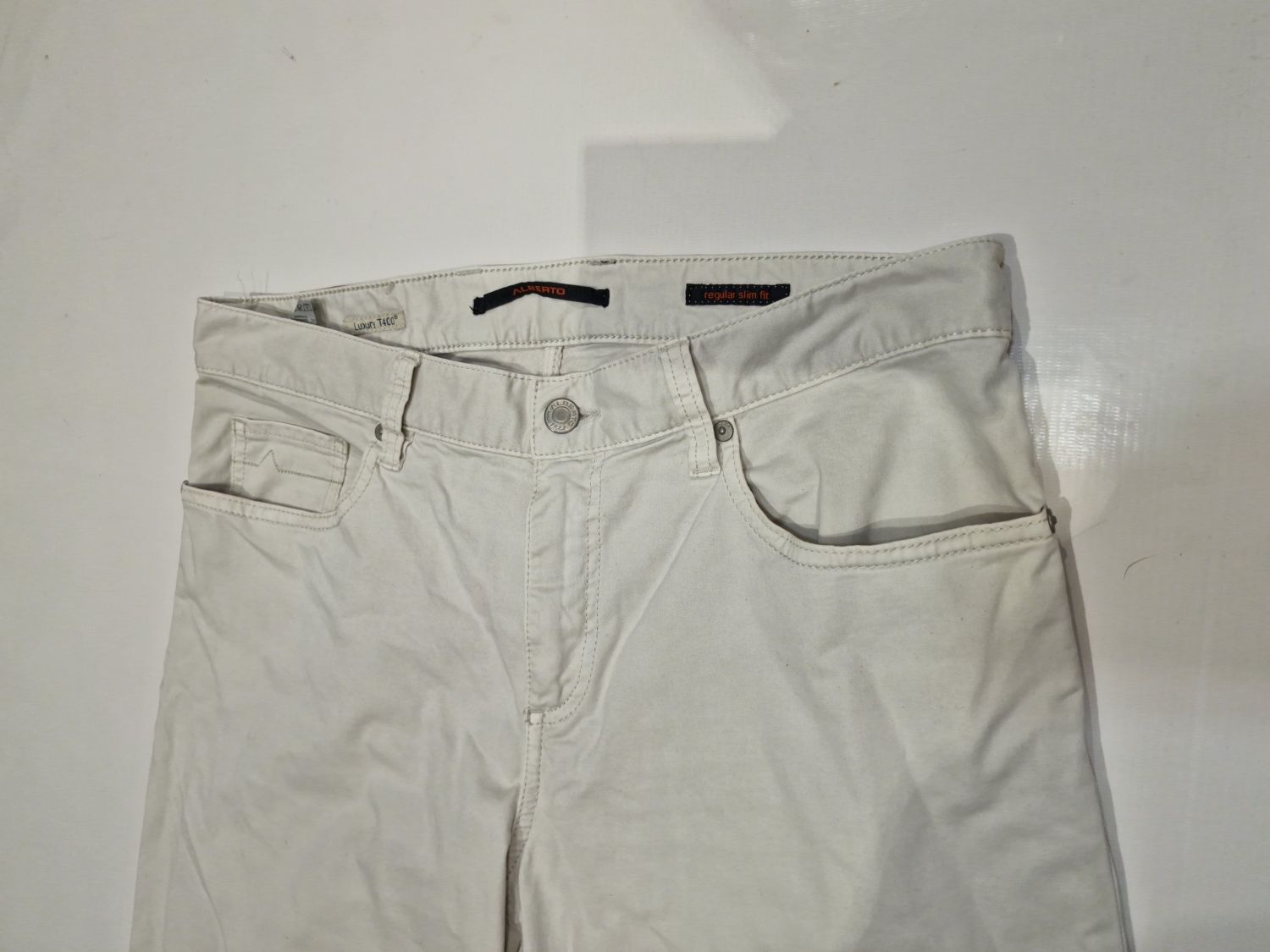 Spodnie Alberto Regular Fit Roz,W32,L34,M/L klasyczne eleganckie
