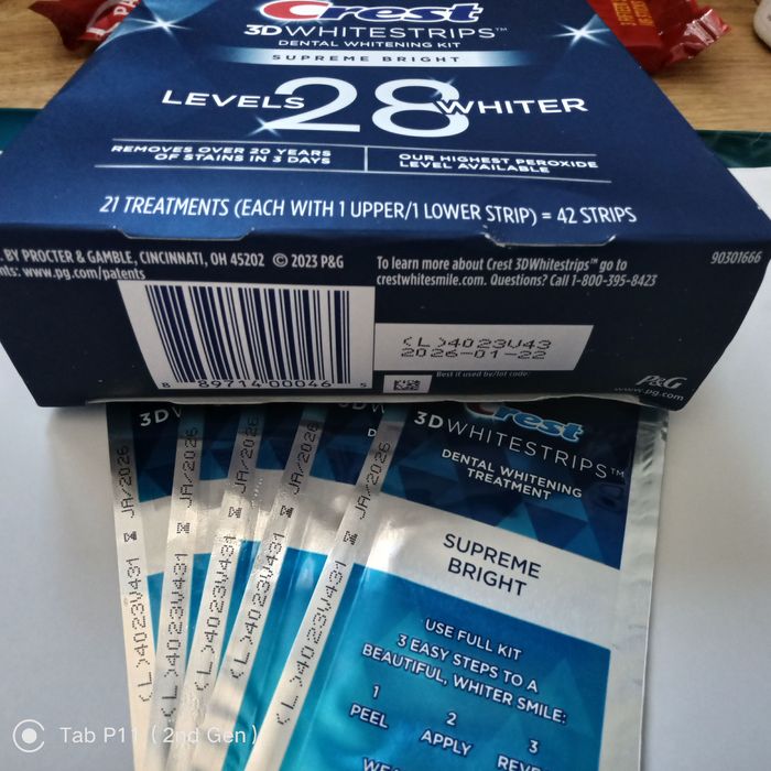 Paski Crest 28 Levels Supreme Bright 6 oryginalnych saszetek z USA