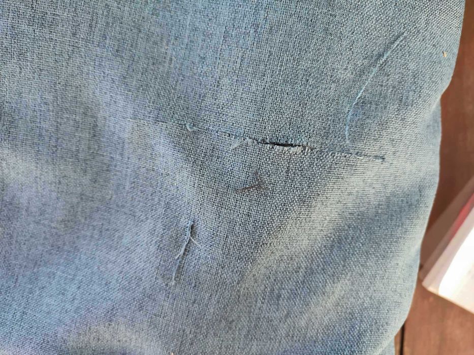 Zasłony stylizowane na lniane, 2 szt., niebieskie, 140x245 cm