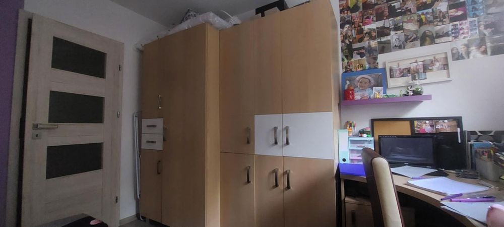 Meble drewniane brązowo białe