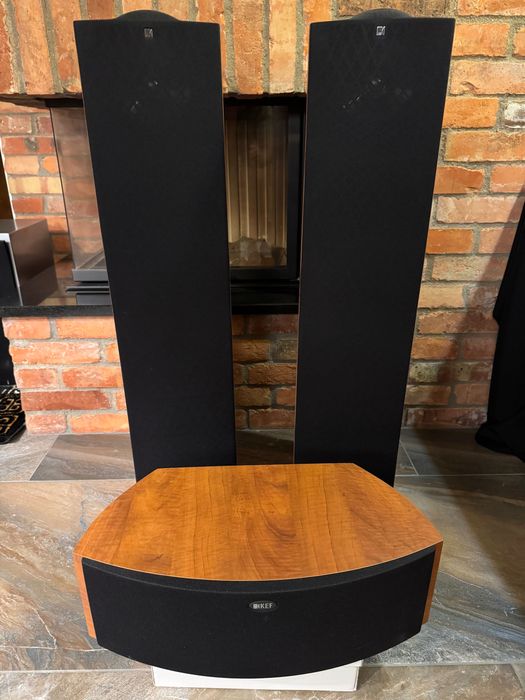 Kolumny KEF iQ90 + głośnik centralny KEF iQ60 C dark apple IDEALNE