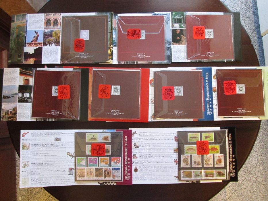 Filatelia - Selos Macau Stamps - Carteiras Anuais 1981/82 a 1999