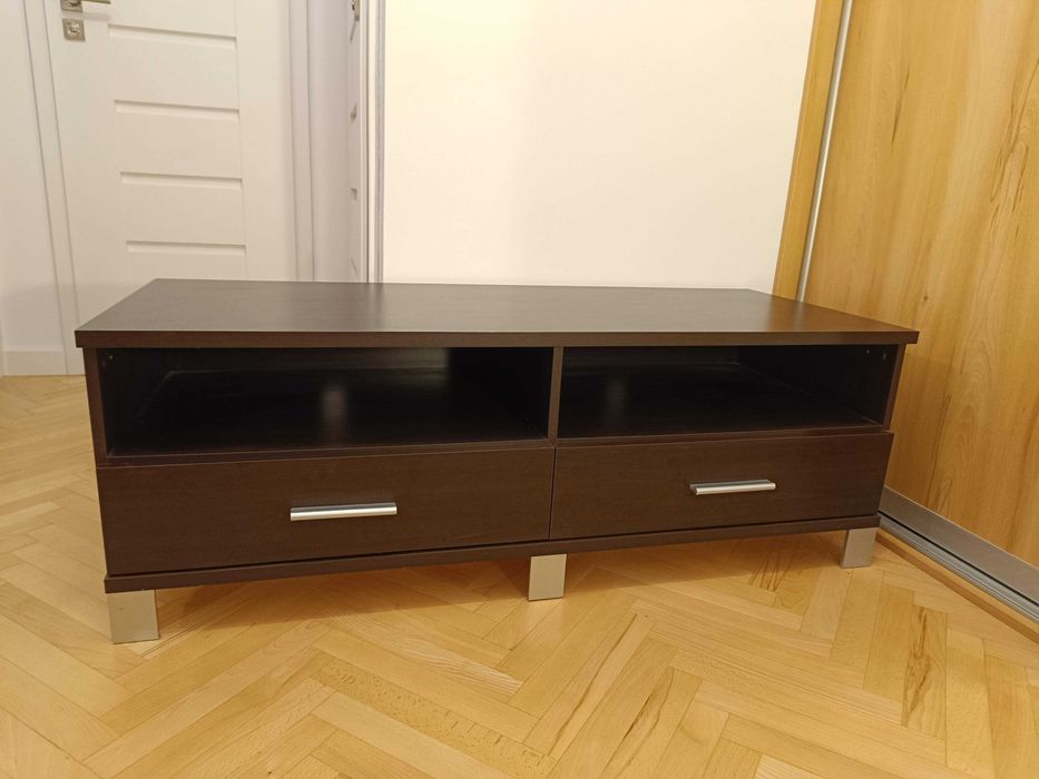 Szafka pod telewizor z szufladami brązowa
