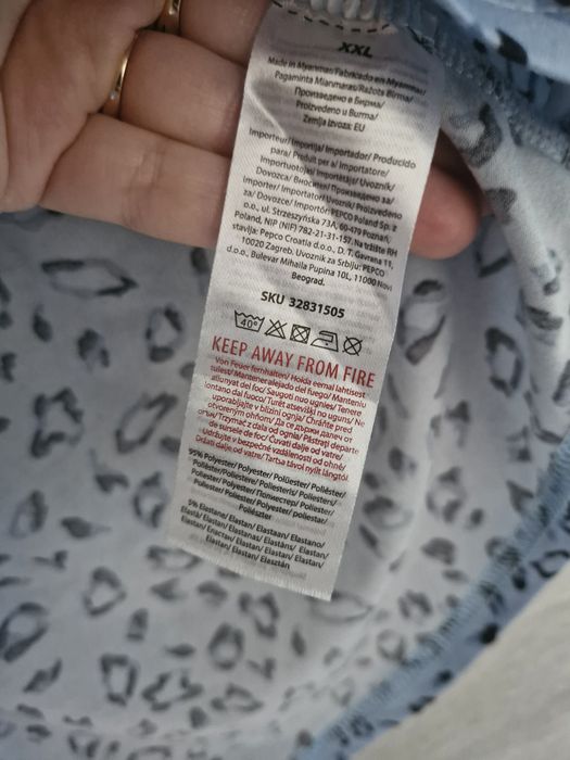 Bluzka rękaw ¾ dłuższy tył panterka beloved XXL