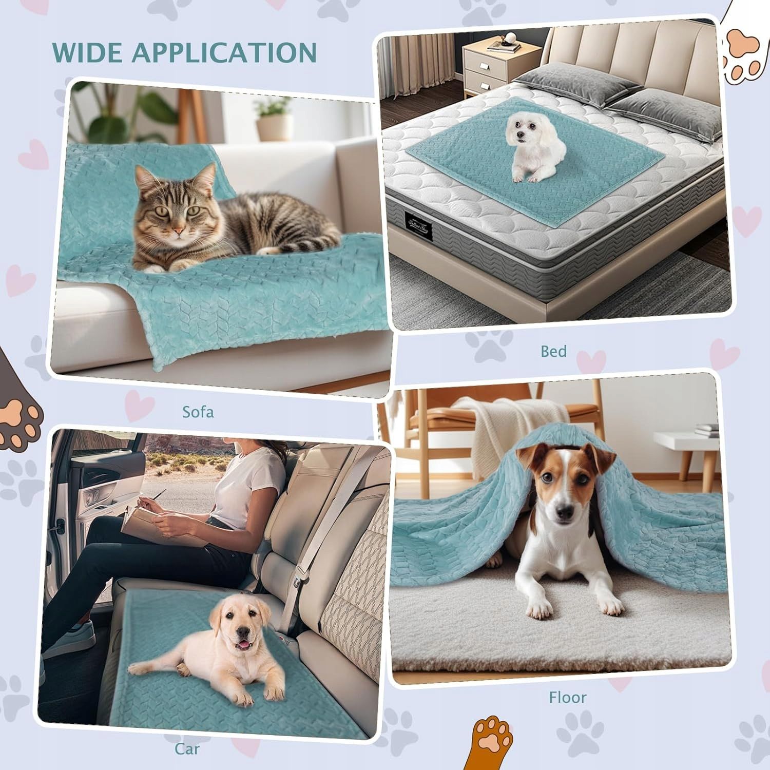 Ręcznik Koc dla Psa Kota Zwierząt 60x40cm Mikrofibra Flanela 6szt