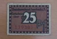 25 pfennig 1920 r. Niemcy Bezirk Auerbach notgeld