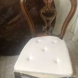 Mobília Madeira p/ Restauro (Mesa Redonda Extensível + 7 Cadeiras)