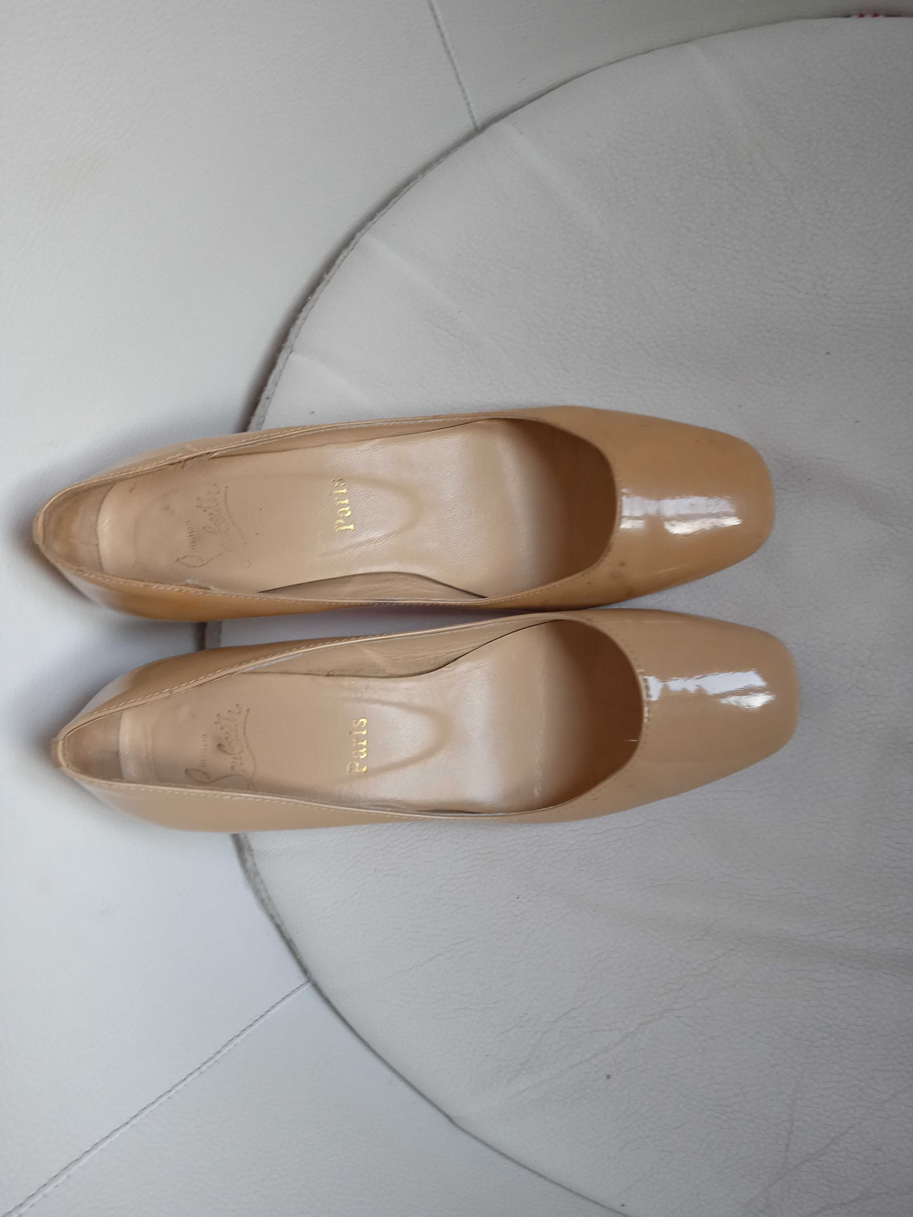 Louboutin nude kryształki 100% oryginał czółenka Unikat-38