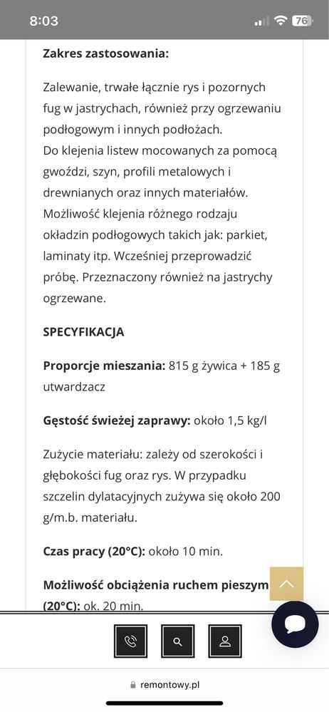 Ardex PU5 Żywica naprawcza poliuretanowa