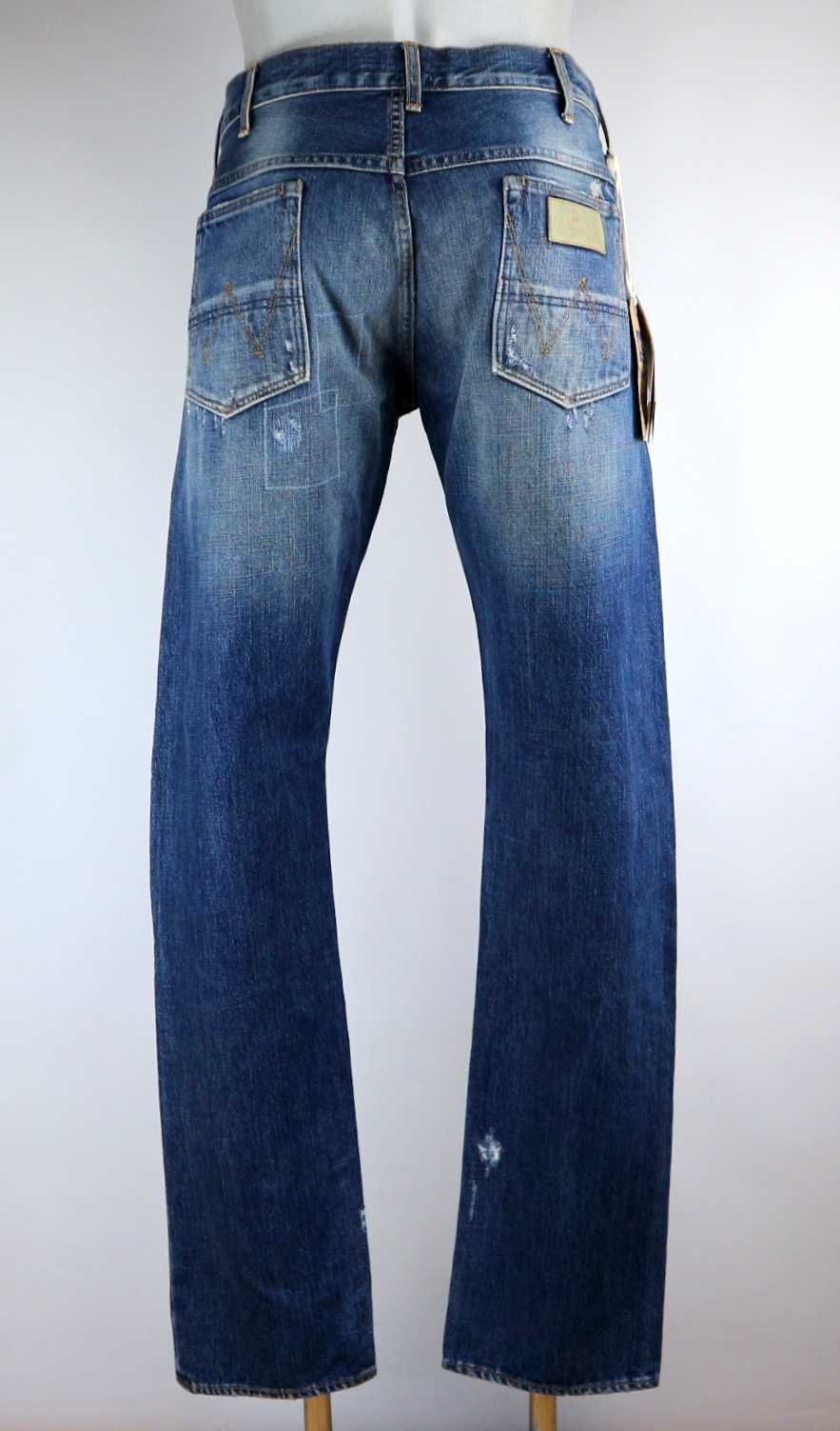 Wrangler Eddy Blue Bell spodnie jeansy W34 L34 pas 2 x 46 cm