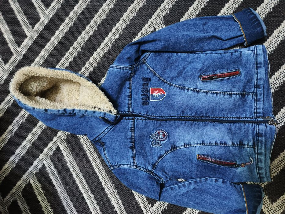 Детская джинсовая куртка теплая